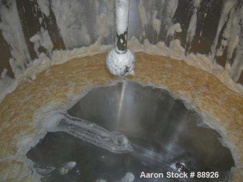 USED: St Regis tank, 500 gallon, 304 stainless steel, vertical. 66" diameter x 39" straight side, elliptical top, inverted dish bottom. (1) Spray ball. Openings: top (3) 1-7/8" NPT, 18" manway with c...