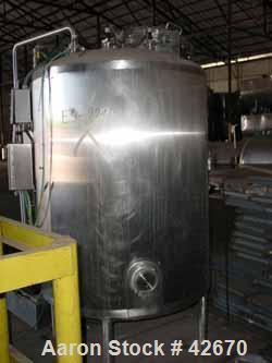 Used TCI Superior Aseptic Pressure Tank, 400 Gallon, Stainless Steel, Vertical. Approximately 48" diameter x 52" straight side. Dish top and bottom, rated 60 psi and FV at 300 deg F. Top manway, 3" c...