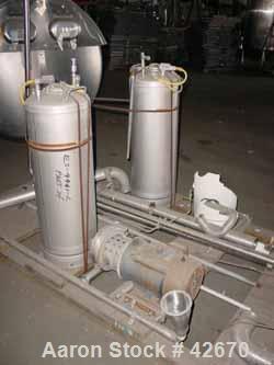Used TCI Superior Aseptic Pressure Tank, 400 Gallon, Stainless Steel, Vertical. Approximately 48" diameter x 52" straight side. Dish top and bottom, rated 60 psi and FV at 300 deg F. Top manway, 3" c...
