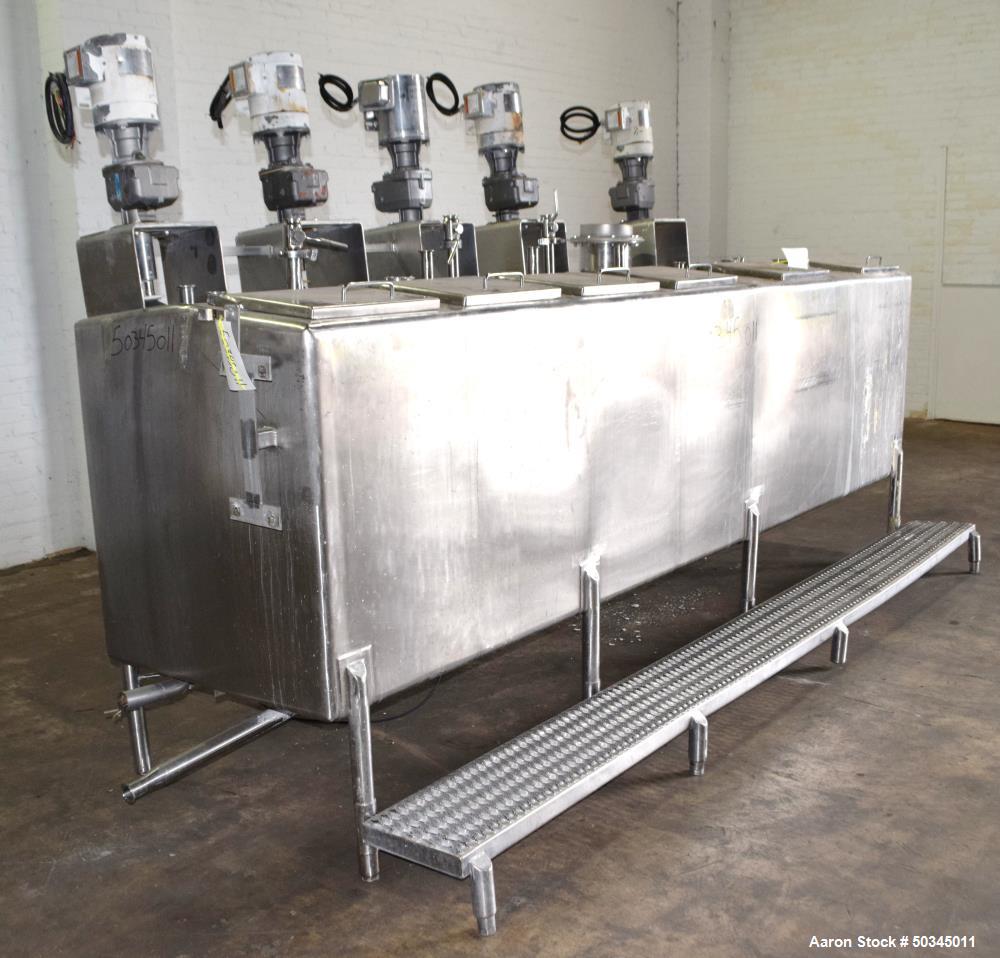 Industrial Used 6 Compartment 700-Gallon Stainless Steel Tank – 304 SS, Multi-Purpose Processing