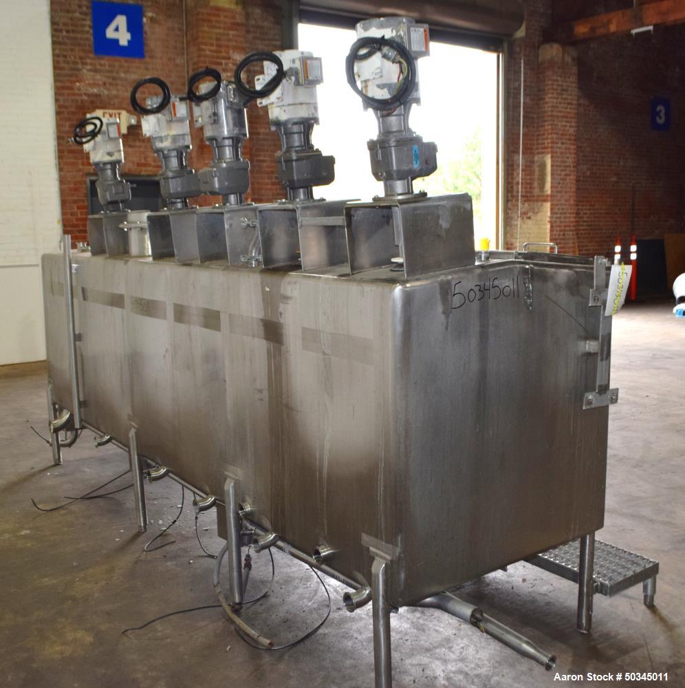 Industrial Used 6 Compartment 700-Gallon Stainless Steel Tank – 304 SS, Multi-Purpose Processing