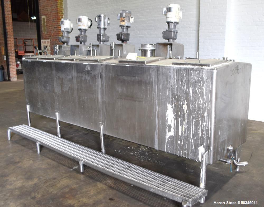 Industrial Used 6 Compartment 700-Gallon Stainless Steel Tank – 304 SS, Multi-Purpose Processing