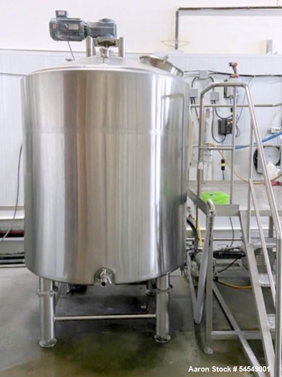 Used 660 Gallon Jacketed Stainless Steel Stainless Steel Tank – 2022 – Milk Pasteurization – 3-Zone Water/Steam Jacket – Agitated