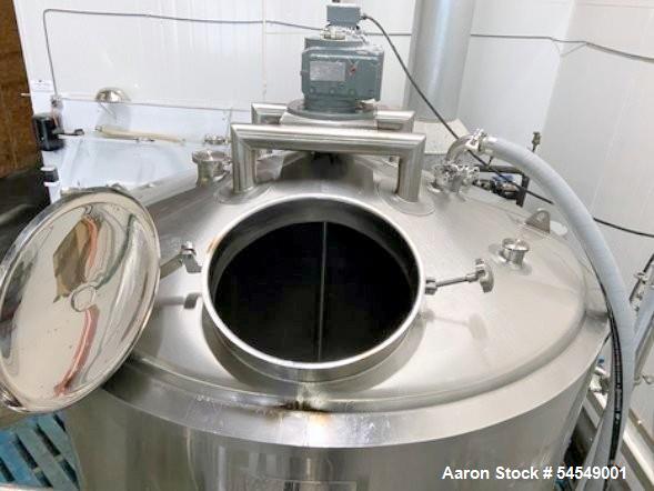 Used 660 Gallon Jacketed Stainless Steel Stainless Steel Tank – 2022 – Milk Pasteurization – 3-Zone Water/Steam Jacket – Agitated