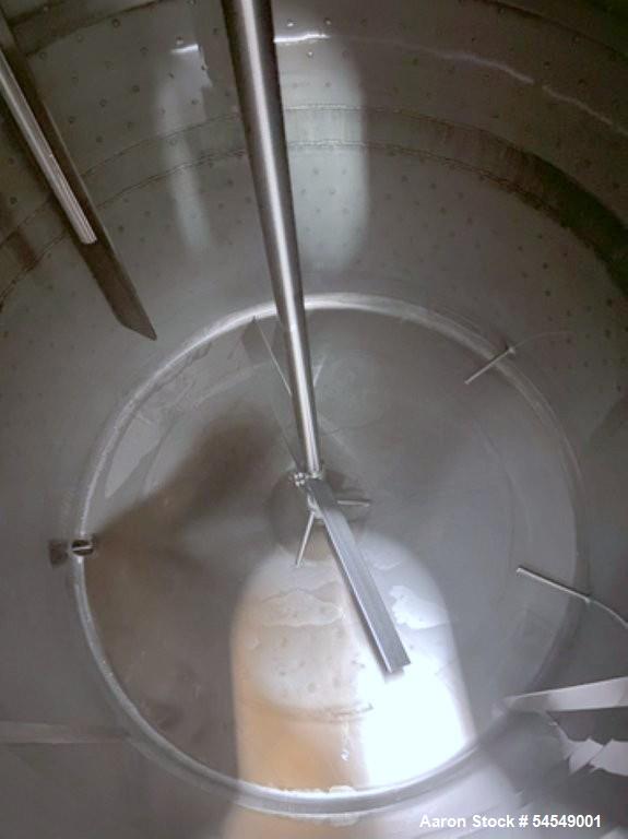 Used 660 Gallon Jacketed Stainless Steel Stainless Steel Tank – 2022 – Milk Pasteurization – 3-Zone Water/Steam Jacket – Agitated