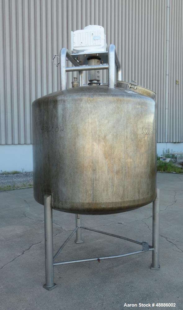 Used Walker Processor Tank, Model PZ-SP, 600 Gallon, 316L Stainless Steel.
