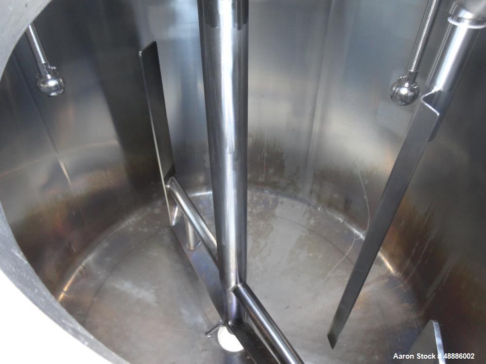 Used Walker Processor Tank, Model PZ-SP, 600 Gallon, 316L Stainless Steel.