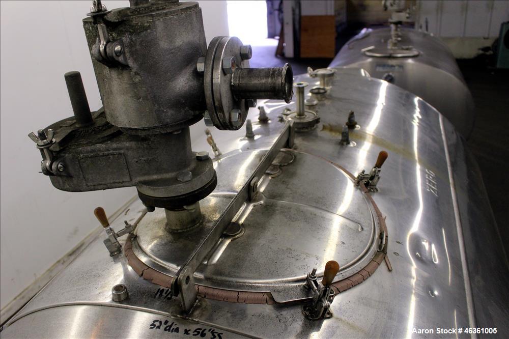 Used Zero Milk Cooling Tank, Model WV600, 600 Gallons, 304 Stainless Steel, Hor