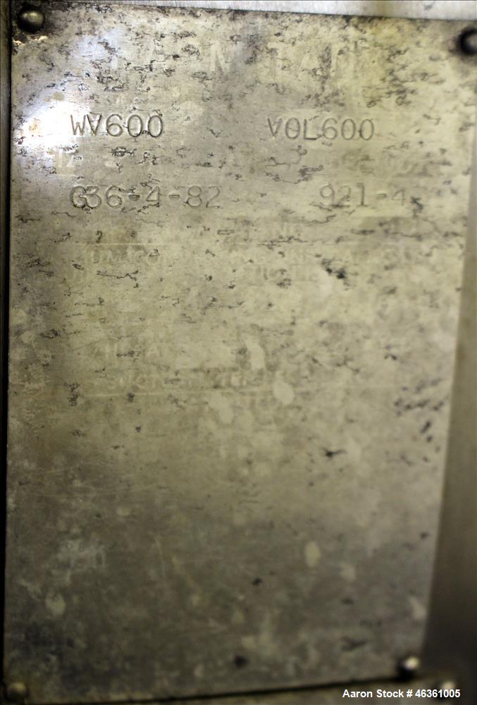 Used Zero Milk Cooling Tank, Model WV600, 600 Gallons, 304 Stainless Steel, Hor