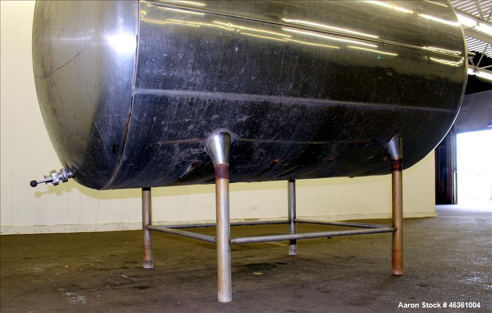 Used Zero Milk Cooling Tank, Approximately 800 Gallons, 304 Stainless Steel, Horizontal. Approximately 52" diameter x 78" straight side. Dished heads. Dimple sidewall. Insulated with stainless steel ...