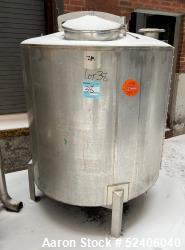 Used-Tank, Approximate 650 Gallon, Stainless Steel, Vertical. Approximate 60" diameter x 54" straight side, coned top, slope...