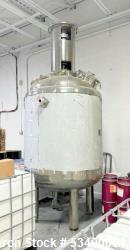  ACE Stainless Steel Jacketed Mix Tank, Model ACE-M. 2500 L (660 gallon) capacity. 0-110 degree C (3...