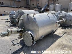 Usado- Alloy Fabricators Inc. aproximadamente 950 galones tanque de mezcla vertical de acero inoxidable 304. 57' de diámetro...