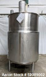 Used- DCI Jacketed Mix Tank, Approximate 750 Gallon, 316 Stainless Steel, Vertical. Approximate 53.75" diameter x 81" deep. ...