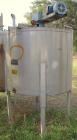 Used-Tank, Approximately 500 Gallons, Stainless Steel, Vertical. 60