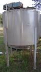 Used Tank, Approximately 500 Gallons, Stainless Steel, Vertical. 60