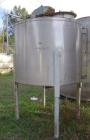 Used-Tank, Approximately 500 Gallons, Stainless Steel, Vertical. 60