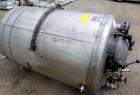 Used Tank, 500 Gallon, 304 Stainless Steel, Vertical. Approximate 48