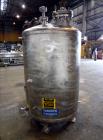 Used Tank, 500 Gallon, 304 Stainless Steel, Vertical. Approximate 48