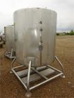 Used- Tank, 500 Gallon, Stainless Steel, Vertical. Approximate 52