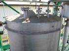 Used Tank, Approximate 500 Gallon, Stainless Steel, Vertical. Approximate 60” diameter x 48” straight side, coned top and bottom. Side man way, center bottom outlet. Mounted on (4) stainless steel le...