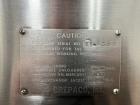 Used Crepaco approximately 500 gallon stainless steel jacketed tank. Has counter rotating agitiaon. Jacket rated to 75 psi/ Seerial number B.1556.  Mounted on Casters.