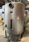 Used-Tank, Approximate 950 Gallon, Stainless Steel, Vertical. Approximate 60" diameter x 72" straight side, dished top & bot...