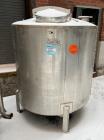 Used Tank, Approximate 650 Gallon, Stainless Steel, Vertical. Approximate 60