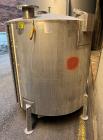 Used Tank, Approximate 650 Gallon, Stainless Steel, Vertical. Approximate 60