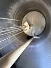 Used 750 Gallon Stainless Steel Vertical Mix Tank – Dual Turbine & Emulsifier (No Drives)