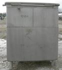 Used: Tank, 730 gallon, 304 stainless steel, rectangular. 42