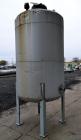 Used- Arrow Tank & Engineering Pressure Tank, 570 Gallons, 304L Stainless Steel, Vertical. Approximate 48” diameter x 68” st...