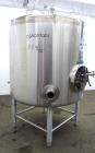 Used DCI WFI Storage Pressure Tank, 500 Gallon, 316L Stainless Steel, Vertical. 53-3/4” Diameter x 44” straight side, dished top and bottom. Internal rated +30/-15 psi at 250 degrees F. Openings top ...