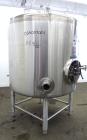 Used- DCI WFI Storage Pressure Tank, 500 Gallon, 316L Stainless Steel, Vertical. 53-3/4” Diameter x 44” straight side, dishe...