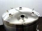 Used DCI WFI Storage Pressure Tank, 500 Gallon, 316L Stainless Steel, Vertical. 53-3/4” Diameter x 44” straight side, dished top and bottom. Internal rated +30/-15 psi at 250 degrees F. Openings top ...