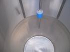 Used DCI Jacketed Tank, 750 Gallon, 304 Stainless Steel, Vertical. Flat top with 1/2 hinged cover, sloped bottom. Bottom head and 1/3 bottom sidewall dimple jacketed, rated 90 psi at 200 deg F. 2