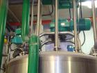 Used DCI 750 Gallon stainless steel, hot water jacketed, process tank with dual agitation, Lightnin style mixer and additional product whip.Dims- 79