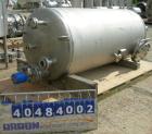 Used Four Corp pressure tank, 525 gallon, 316 stainless steel, vertical. 42