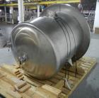 Used Lee Industries Pressure Tank, 525 Gallon, Model 525 DBT. Stainless steel construction, approximately 4' diameter x 4' straight side, dish top and bottom. Internal rated 15 psi & Full Vacuum at 2...