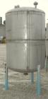 Used Lee Metal Products Pressure Tank, 500 gallon, model DBT, 316 stainless steel, vertical. Approximate 48