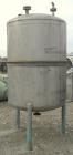 Used Lee Metal Products Pressure Tank, 500 gallon, model DBT, 316 stainless steel, vertical. Approximate 48
