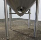 Used Tank, 500 Gallon, 316 Stainless Steel, Vertical. Dish top, insulated coned bottom. (2) Spray balls. Openings top 18