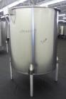 Used Perma-San Tank, 525 Gallon, Model OVS, 316 Stainless Steel, Vertical. Approximately 52” diameter x 58” straight side, open top with (2) 1/3 hinged covers, sloped bottom.  Provision for a clamp-o...