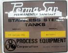 Used Perma-San Tank, 525 Gallon, Model OVS, 316 Stainless Steel, Vertical. Approximate 52” diameter x 58” straight side, Open top with (2) 1/3 hinged covers, sloped bottom. Clamp on Lightnin agitator...