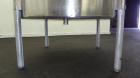 Used Perma-San Tank, 525 Gallons, Model OVS, 316 Stainless Steel, Vertical. Approximately 52” diameter x 58” straight side, open top with (2) 1/3 covers, sloped bottom.  Provision for a clamp-on agit...