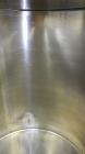 Used Perma-San Tank, 525 Gallons, Model OVS, 316 Stainless Steel, Vertical. Approximately 52” diameter x 58” straight side, open top with (2) 1/3 covers, sloped bottom.  Provision for a clamp-on agit...