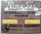 Used Perma-San Tank, 525 Gallons, Model OVS, 316 Stainless Steel, Vertical. Approximately 52” diameter x 58” straight side, open top with (2) 1/3 covers, sloped bottom.  Provision for a clamp-on agit...