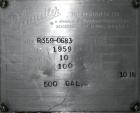 Used Pfaudler Tank, 500 Gallon, 304 Stainless Steel, Vertical. 66