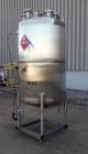 Used Tiger Steel Pressure Tank, 500 Gallon, 304L Stainless Steel, Vertical. 45