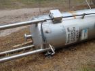 USED: Walker approximate 550 gallon, T304L stainless steel, tank. Approximately 3' diameter x 10' straight side. Dished heads. Miscellaneous side and top openings. 3